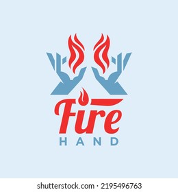 Fire hand logo design. Suitable for logo, icon and more.