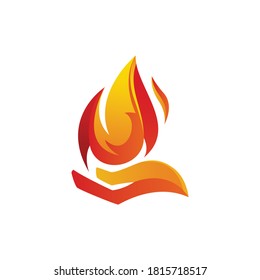 Fire Hand Logo Design Templates