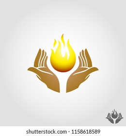 Fire Hand Vector is a Power symbol or Save Energy Solution