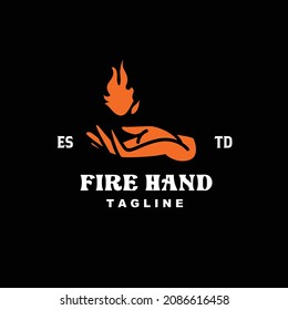 Fire Hand fire vintage logo for brand and company	
