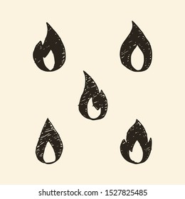 Fire Handraw Illustration Design Vector