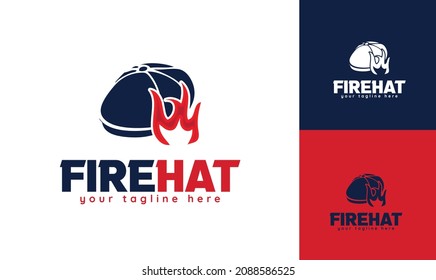 Fire hat logo design. vector