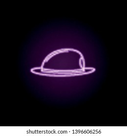Fire hat neon icon. Elements of fireman set. Simple icon for websites, web design, mobile app, info graphics