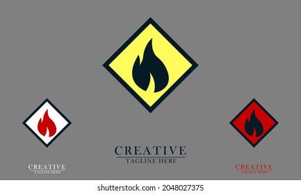 fire hazard board, great for fire warning logo icon in industrial company. vector concept flat abstract design.