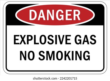 Fire hazard, flammable gas sign and labels