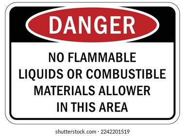  Fire hazard, flammable liquid sign and label