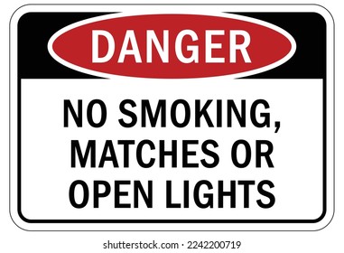 Fire hazard, flammable material oxygen sign and labels no smoking