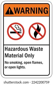 Riesgo de incendio, signos de oxígeno de material inflamable y etiquetas de no fumar