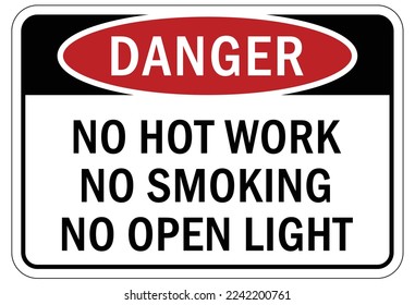 Fire hazard, flammable material oxygen sign and labels no smoking