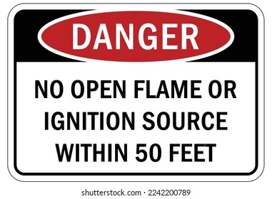 Fire hazard, flammable material oxygen sign and labels no smoking
