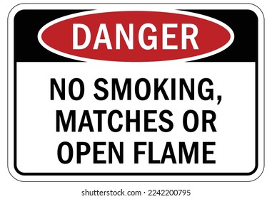 Fire hazard, flammable material oxygen sign and labels no smoking