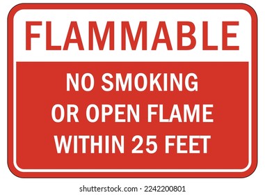 Fire hazard, flammable material oxygen sign and labels no smoking