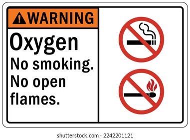 Fire hazard, flammable material oxygen sign and label