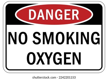 Fire hazard, flammable material oxygen sign and label