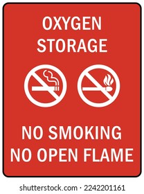 Peligro de incendio, señal de oxígeno de material inflamable y etiqueta