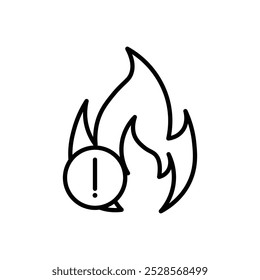 Icono de peligro de incendio que simboliza el riesgo o peligro de incendio.