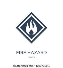 fire hazard icon vector on white background, fire hazard trendy filled icons from Signs collection, fire hazard vector illustration