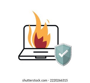 fire hazard insurance concept. editable vector.
