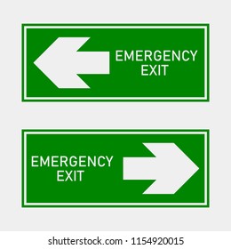 Fire hazard. Route of evacuation vector icon. The evacuation icon showing the direction to  left and right. Emergency exit. Exit icon.Layers grouped for easy editing illustration. For your design.