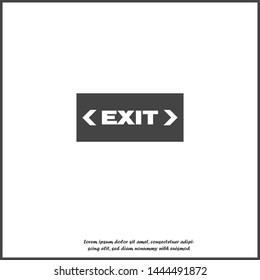 Fire hazard. Route of evacuation vector icon. The evacuation icon showing the direction to left and right. Emergency exit. Exit icon on white isolated background.