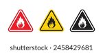 Fire hazard sign, danger warning, fire, illustration isolated on a white background.