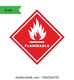 Feuergefahrenzeichen auf weißem und rotem Hintergrund. Die Gefahr. Entzündbarer Feststoff. Entzündbares Gas.