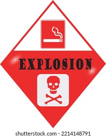 Fire Hazard Sign On A White Background. The Danger