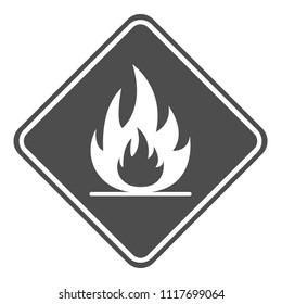 FIRE HAZARD sign. Rhombus. Vector.