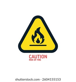 Fire hazard warning icon. Attention sign for flammable areas and safety alerts.