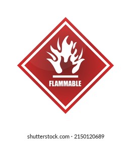 fire hazard warning icon, vector illustration