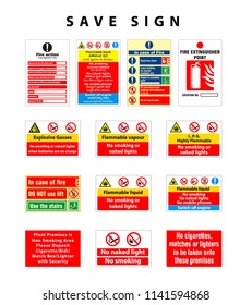 Fire & Hazardous Storage sign. Vector illustration.

