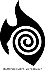  fire head round vector logo design