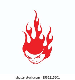 Fire headed human vector design