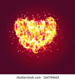 fire heart. Abstract card for your design