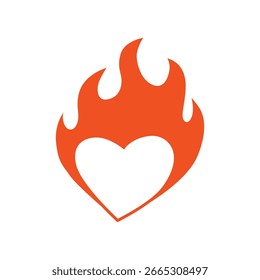 elemento de design de desenho animado coração de fogo
