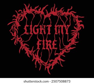 Fire heart graphic design  for t shirt print, poster, sticker, background and other uses. Love you more, valentine day t shirt design.