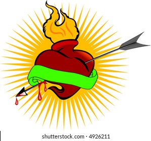 Corazón De Fuego Y Flecha De Pasión