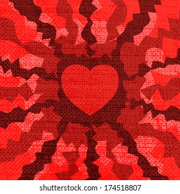 Fire heart valentine background. EPS10 vector.