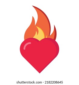 Fire Heart Vector icon which is suitable for commercial work and easily modify or edit it


