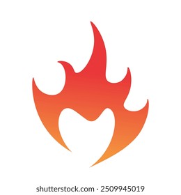 fire heart vector illustration isolated on white background.EPS file