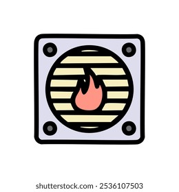 Fire heater vector icon. filled design editable stroke vector