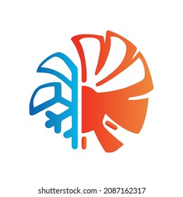 Fire Heating Cooling Snowflake Conditioning Ventilation Gear Abstract Gas Oil Water Drop Heating Sun Summer Plumbing Winter Eco Logo