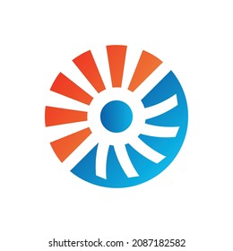 Fire Heating Cooling Snowflake Conditioning Ventilation Gear Abstract Gas Oil Water Drop Heating Sun Summer Plumbing Winter Eco Logo