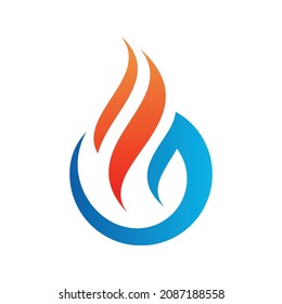 Fire Heating Cooling Snowflake Conditioning Ventilation Gear Abstract Gas Oil Water Drop Heating Sun Summer Plumbing Winter Eco Logo svg