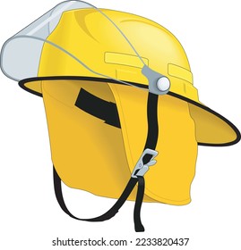 Fire Helmet Equipment Vector Illustration