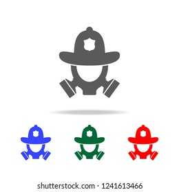 fire helmet and gas mask icon. Elements of fireman in multi colored icons. Premium quality graphic design icon. Simple icon for websites, web design, mobile app, info graphics