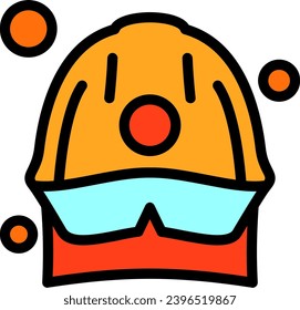 Fire Helmet Linear Filled Icon Vector Design