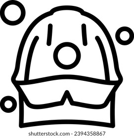 Fire Helmet Linear Icon Vector Design