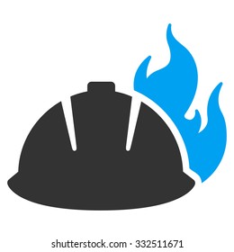 Fire Helmet vector icon. Style is flat symbol, rounded angles, white background.