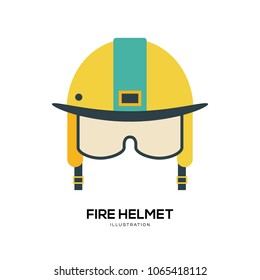 Fire helmet vector illustration symbol object. Flat icon style concept design